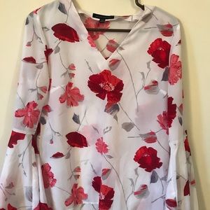 Banana republic trumpet sleeve satin shirt